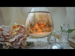 Christmas Home Decor Diy Decoupage Candle Tea Light Holder Youtube Decoupage Candles Diy Decoupage Candles Christmas Decoupage