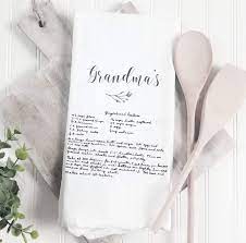 Create a personalized gift for your family or add your favorite design for yourself! Amazon Com Custom Recipe Towel Personalized Kitchen Tea Towel Holiday Gift With Your Handwritten Recipe Handmade