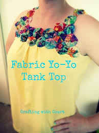 Fabric Yo Yo Tank Top Sewing Fabric Upcycle Clothes Fabric