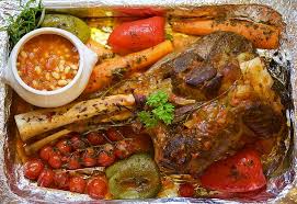 Mix butternut squash, delicata squash, sweet potato, rutabaga, and red potato pieces, carrots, and onion in a large roasting pan. Tjena Kitchen Roast Leg Of Veal Roasted Vegetables White Kidney Bean Christmas Meal Pikist