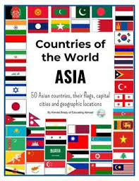 Countries In Asia Printable Flags With Capital Cities Location On Map Posters Countries Of Asia Capital City Countries Of The World