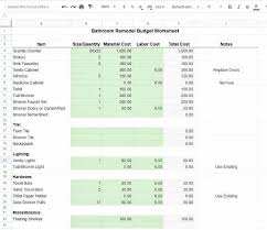 Whether it is a major change or a minor one, line item construction budget spreadsheet helps in preparing cost estimates in an. Control Your Remodel Budget With This Simple Worksheet The Palette Muse
