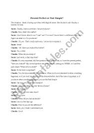 I didn't take your pen. Present Perfect Vs Past Simple Dialogue Esl Worksheet By Fsmail