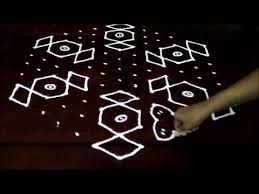 Flowers And Parrots Kolam With 13 1 Straight Chukkala Muggulu With Dots Rangoli Design Youtube Rangoli With Dots Rangoli Designs Rangoli Designs With Dots