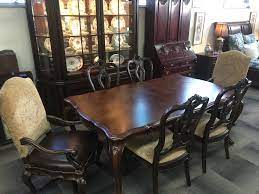So, for instance, a high end mahogany dining room set like the one pictured below, may have a retail value on the high end used furniture market of between $2000. Used Thomasville Dining Room Set Off 52