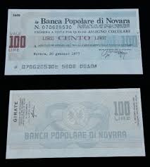 Confronta online i migliori prodotti finanziari banca popolare di milano: Girate Vale De 100 Liras De 1977 Da Banca Popolare Di N