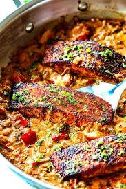 Blackened Salmon In Creamy Cajun Sauce Carlsbad Cravings Food Salmon Pasta Recipes Recipes