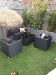Stretch out on one of our benches or loungers. Orlando Outdoor Sofa Set Black 4 Piece George At Asda