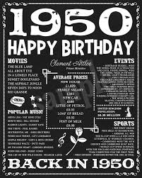 Perfect for seniors, these tinned mints are a great 70th birthday gift idea for anyone who's in need of a memory boost. 1950 Birthday Sign 71 Years Ago Poster Uk Version Chalkboard Poster Birthday Gift 1950 Sign Birthday Party Decor Poster Digital File 70th Birthday Parties Happy 80th Birthday Happy Birthday Dad