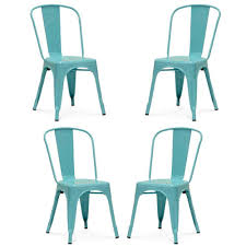 Sold and shipped by costway. Tolix Roch Dining Chair In Turquoise Metal Side Chair Set Of 4 Walmart Canada