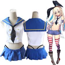 Kantai Collection Shimakaze Sailor Dress T Shirt Cosplay Costume Ladies Uniform Ebay Sailor Outfits Cosplay Costumes Cosplay Outfits
