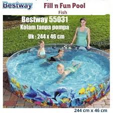 Cukup di gelar lalu isi airnya. Kolam Nemo 244cm Kolam Renang Anak Bestway Tanpa Pompa Shopee Indonesia