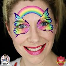 Rainbow Butterfly Face Paint Step By Step By Elodie Ternois Mermaid Face Paint Hulk Face Painting Leopard Face Paint This technique is great for party or carnival, but can also be used add glitter, if desired. rainbow butterfly face paint step by