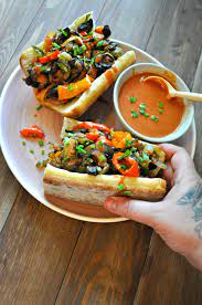 Vegan Roasted Vegetable Subs With Creamy French Dressing Rabbit And Wolves Recipe Vegan Dishes Vegan Roast Vegetarian Vegan Recipes