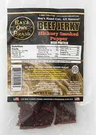 This helps the jerky stay fresh longer without spoiling, but only adds a minimal amount of fat to your. Rays Own Brand Hickory Smoked Pepper Beef Jerky