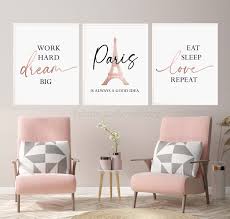 Gold Rose Room Decorrose Gold Wall Decorparis Wall Etsy In 2020 Wall Decor Bedroom Rose Gold Wall Decor Gold Wall Decor