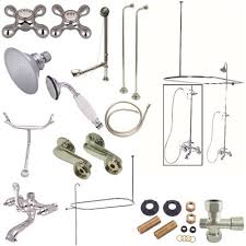 New styles & finishes · fast & free shipping · free shipping Kingston Brass Part Hcck1141ax Kingston Brass Vintage Combo Set 3 Handle Claw Foot Tub Faucet With Shower Set In Chrome Bathtub Faucets Spouts Home Depot Pro