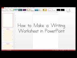 Create free math worksheets with adobe spark post. How To Create A Writing Worksheet In Powerpoint Youtube