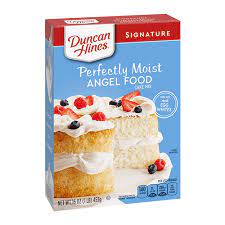 Slice off entire top of cake horizontally about 1 make cuts down into cake that are 1 from outer edges and 1 from inner hole but which extend just to. Signature Angel Food Cake Mix Duncan Hines