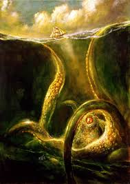They normally live at the bottom of the ocean and rarely reveal themselves in front of humans. Amazon Com Norse Myths Kraken Sea Monster Art Print Poster 29 7cm X 21cm Posters Prints