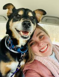 Smiling father and daughter photo