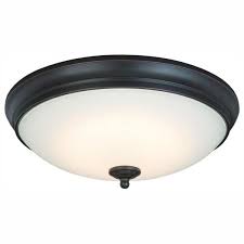 Commercial Electric 13 In 60 Watt Equivalent Oil Rubbed Bronze Integrated Led Flush Mount With White Glass Shad In 2020 Led Flush Mount Glass Shades Oil Rubbed Bronze