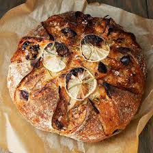 Olive And Roasted Garlic Sourdough Crown With Olive Oil Sea Salt Lemon Zest And Rosemary Topping Recipes Sourdough Bread Recipe Sourdough