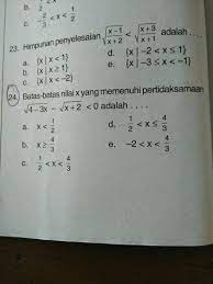 We did not find results for: Batasan Batasab Nilai X Yang Memenuhi Pertidaksamaan 4 3x X 2 Lt 0 Brainly Co Id