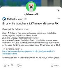 Using outdated version 7.0.25 for minecraft 1.7.10. Minecraft Jni Error Or Java Exception After 1 17 Update Here S A Fix