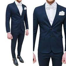 Per essere sempre all'altezza durante un. Abito Vestito Da Uomo Matrimonio Cerimonia Blu Slim Fit Cotone Estivo 50 54 56 Eur 79 99 Picclick Fr