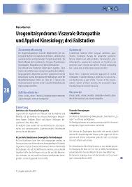 Die osteopathische behandlung vereint profunde kenntnisse der wechselwirkungen von anatomie und physiologie, das vermögen feinste spannungen mit den händen zu ertasten, ihre bedeutung für die genesung zu. Https Www Drgarten De Fileadmin Drgarten 2010 Download Artikel Garten Urogenitalsyndrome Viszerale Osteopathie Mjak 2010 41 Pdf