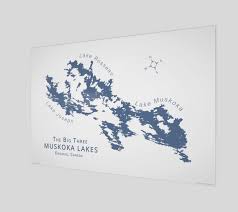 Dunnellon cottage on lake rousseau with boat house! Art Map Of Muskoka S Big 3 Lakes Witmaps By Julie Witmer