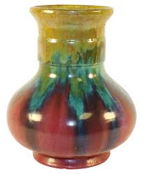 Fulper Pottery Multi Color Drip Glaze Vase Shape 524 Vasesdecorwithwater Vase Shapes Vase Geometric Vases
