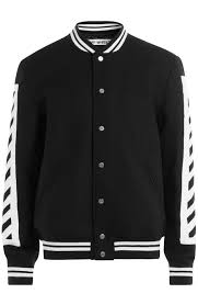 Black And White Varsity Jacket Mens Off White Camisa