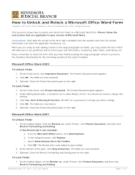 On the toolbar ribbon, from the developer tab, under protect, click restrict editing. Mncourts Gov
