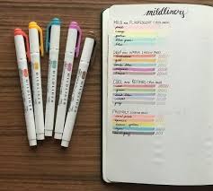 Black And Mild Plastic Tip Zebra Mildliners Compiled Collections Bullet Journal And Diary Zebra Mildliner Mildliner Highlighters