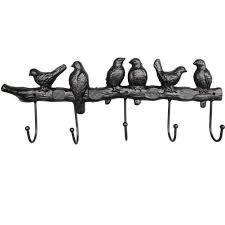 Amazing bird wall hangers will make your wall space more hospitable for your guests, friends. Decorative Antique Vintage Rustic Wall Mounted Coats Hats Keys Bathroom Towels Clothes Robe Hooks Hanger For Entryway Hallway Garden Kiaotime At1062qf 6birds 5 Hooks 18 Cast Iron Birds On Branch Wall Coat