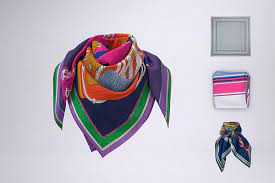 Download Square Silk Scarf Or Bandana Mock Up Free Psd Templates Square Silk Scarf Scarf Silk Scarf