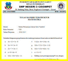 We did not find results for: Tugas Mandiri Terstruktur Matematika Kelas 8 Perangkat Akreditasi
