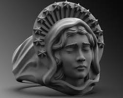 925K Sterling Silver Virgin Mary Ring