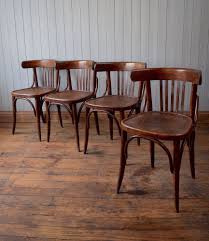 Vintage Mid Century Bistro Cafe Kitchen Chairs Bentwood Fischel Thonet Style X4 Cafe