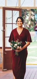Burgundy V Neck Half Sleeve Plus Size Bridesmaid Dresses Ab4106 In 2020 Bridesmaid Dresses Plus Size Bridesmaid Dresses With Sleeves Plus Size Bridesmaid