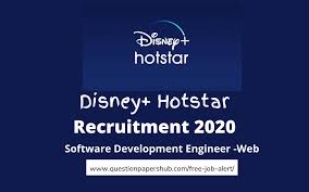 Disney Hotstar Hiring For Software Development Engineer Web Post Be Btech Eligible Apply Now In 2020 Software Development How To Apply Job Posting