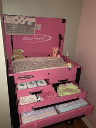 Tool Box Changing Table Such A Cute Idea Baby Nursery Inspiration Baby Girl Room Baby Changing Station
