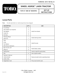 Our high quality seats are manufactured by milsco and seats inc. Toro Wheel Horse Series Setup Instructions Pdf Download Manualslib