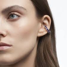 SWAROVSKI Millenia ear cuff, Octagon cut Swarovski Zirconia, Purple,  Rhodium Finish: Clothing, Shoes & Jewelry