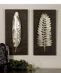 24 H X 12 W Silver Leaves Wall Art Leaf Wall Art Wall Art Plaques Uttermost Wall Art
