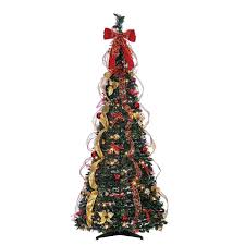 6 Foot Pre Decorated Pre Lit Artificial Pop Up Christmas Tree With Clear Lights Bed Bath Beyond In 2020 Artificial Christmas Tree Christmas Tree Gold Decor