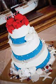 Pin By Katie Chapman On Make It Maine Themed Wedding Cakes Lobster Cake Wedding Cakes