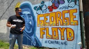 According to local reports, the building it was painted on was struck by lightning. Artist Hopes George Floyd Mural Will Bring Change Kveo Tv